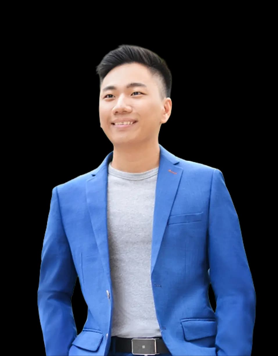 Remus Teo, founder and operator, in a blue blazer